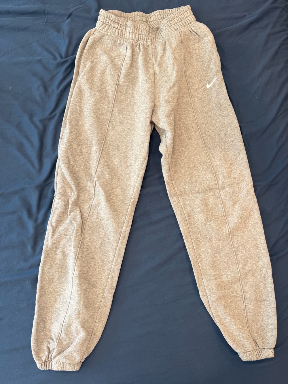 Nike Kids Light Gray Jogger Sweatpants with Swoosh